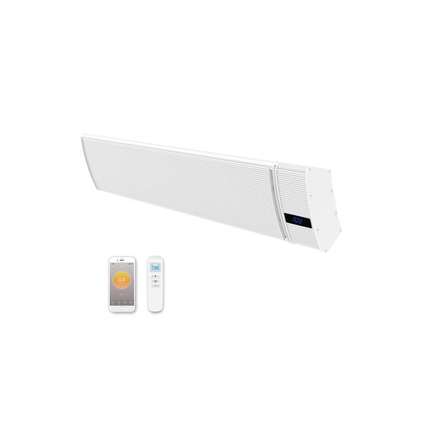 Terrassenheizer Quality Heating Whitewarm Wifi 2400W Edelstahl Weiß inkl. Fernbedienung, IP44, 39.000 Std. Lebensdauer