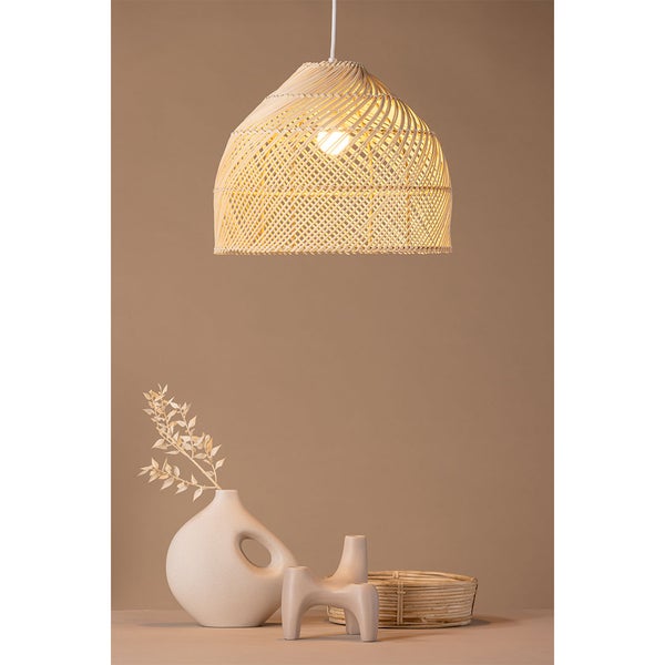 Brivela Beleuchtung Pendelleuchte 35x35x27cm natur. 35 X 35 X 27 cm