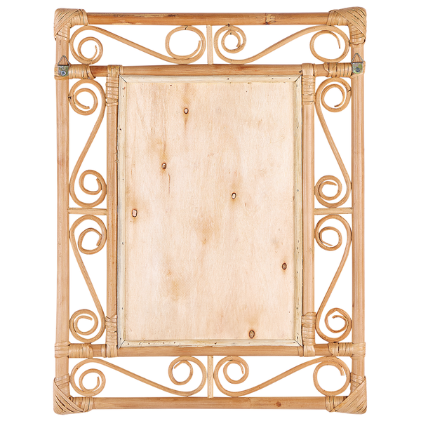 Rechteckiger Spiegel mit Bambusrahmen