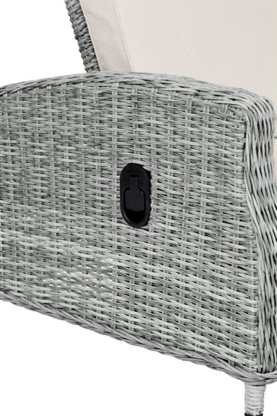 Vinga Gartenliege mit  Auflagen und Pumpe, sandfarben. 206 X 87 X 35 cm