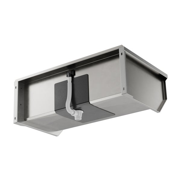 Spüle aus Edelstahl mit Ablaufgarnitur