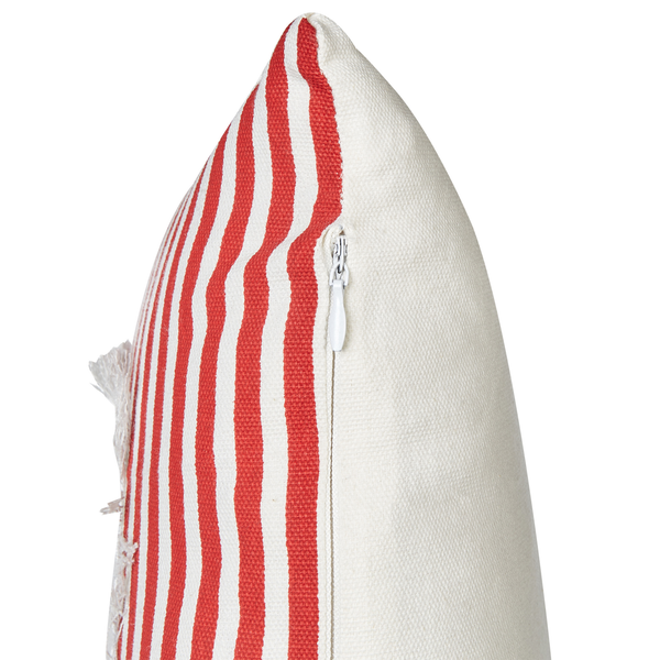 Dekokissen 2er Set ALSINE Baumwolle 30 x 50 cm Rot Streifenmuster