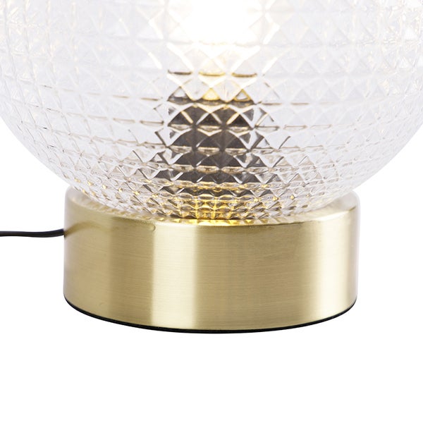 Art Deco Tischlampe Messing - Kugel