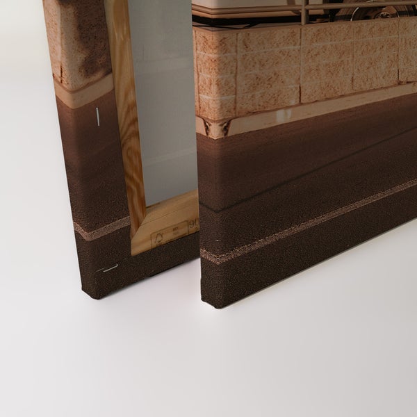 Wandbild auf Leinwand mit Holzkeilrahmen Rückansicht