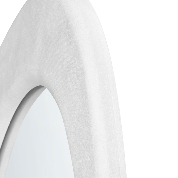 Wandspiegel MASSAY 53 cm 90 cm Samtstoff Weiß