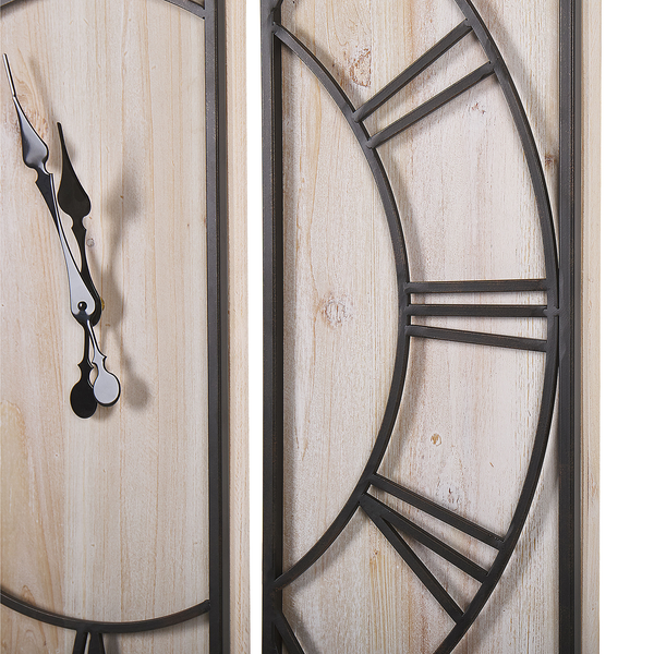 Wanduhr COATLAN 75 cm Tannenholz Braun / Schwarz