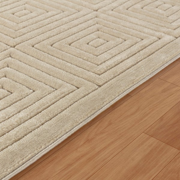 Moderner Skandinavischer Teppich für Innen-/Außenbereich Beige 80x150 cm SAKURA