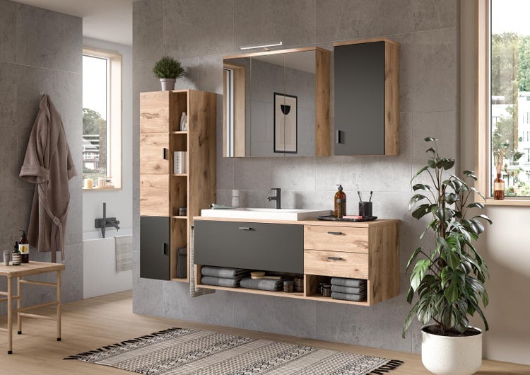 Xonox.home Spiegelschrank Grado 75 x 20 x 80 cm nox oak 3-türig