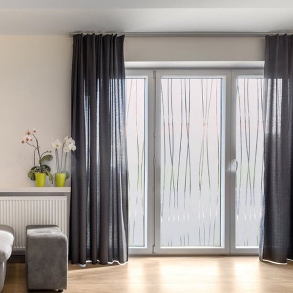 Simple Fix Fensterfolie - Vertikal Gestreift - 90 x 300 cm - Sichtschutzfolie Fenster Folie, Isolierfolie - Fensterfolie Blickdicht Selbsthaftend - Vertikale Streifen
