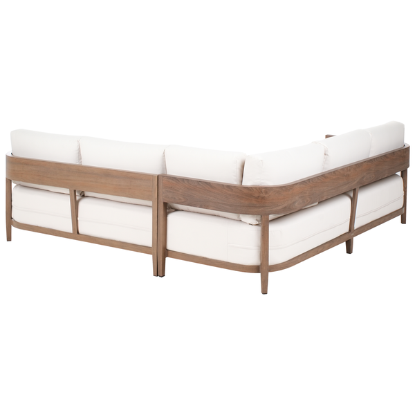 Garten Ecksofa mit Tisch 5-Sitzer SAMPIERI linksseitig Metall Braun