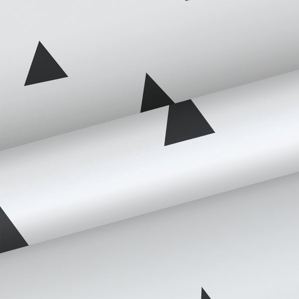 Walls4You Tapete Dreiecke Schwarz-Weiß - 53 cm x 10.05 m - 935304