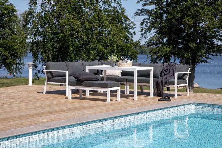 Ramos Lounge-Set 3 Teile grau,weiß. 82 X 140 X 73 cm