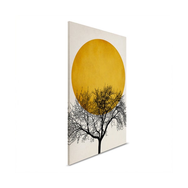 Wandbild mit Baum und Kreis