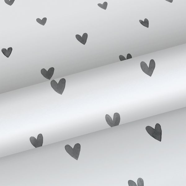 Walls4You Tapete Konfetti Herzen Grau und Weiß - 53 cm x 10,05 m - 935299