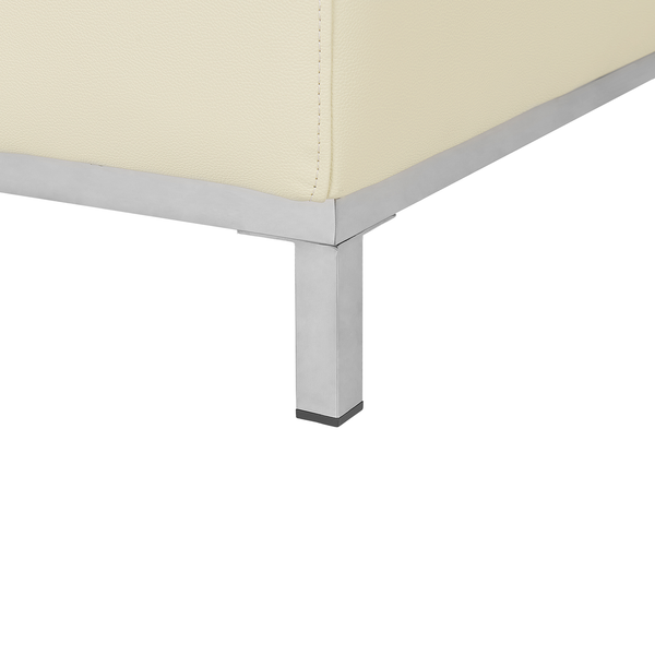 Ottomane OSLO Echtleder Creme