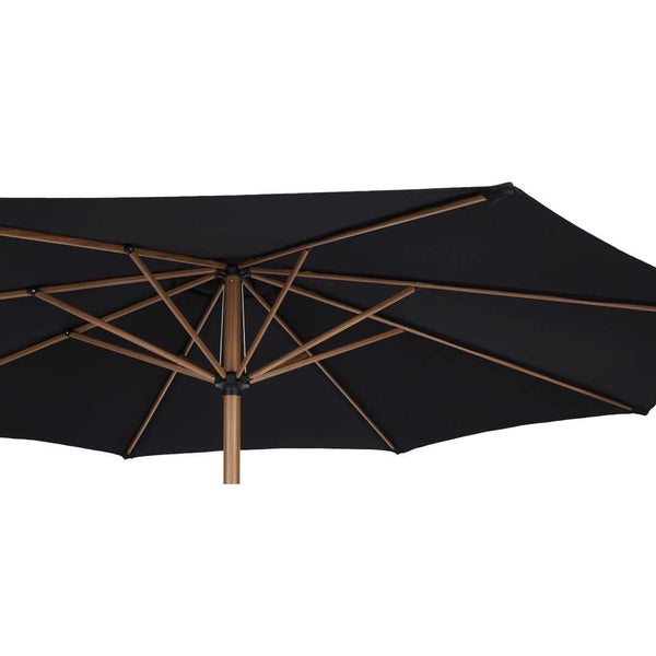 Felix Sonnenschirm Ø300cm schwarz,Teak. 300 X 300 X 246 cm