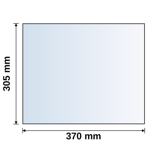 Maßzeichnung eines Rechtecks mit 370 Millimeter Breite und 305 Millimeter Höhe.