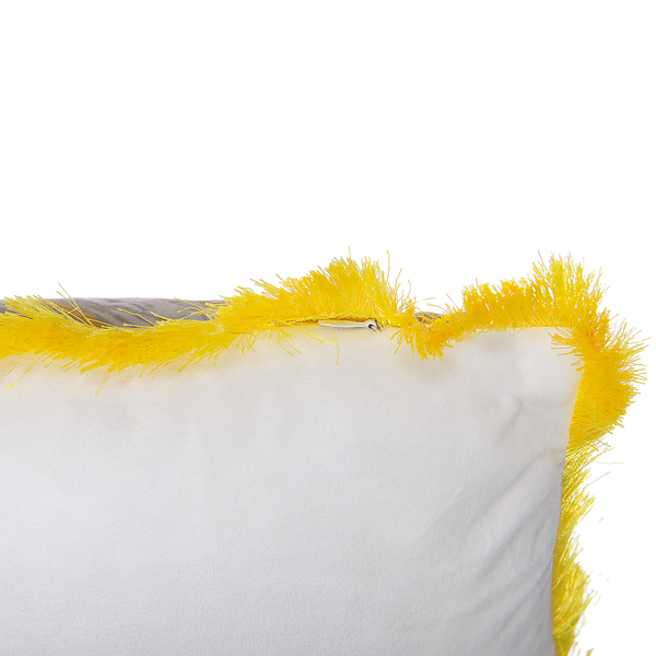 Dekokissen 2er Set MANJU Samtstoff 45 x 45 cm Gelb Tiermuster
