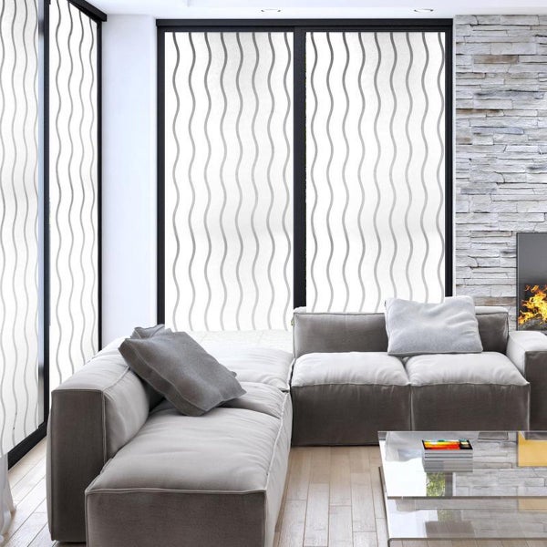Simple Fix Fensterfolie - 45 x 500 cm - Sichtschutzfolie Fenster Folie - Wellenmuster
