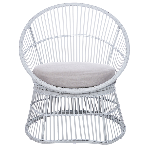 Bistro Set inkl. Kissen MESYNA Polyrattan Weiß