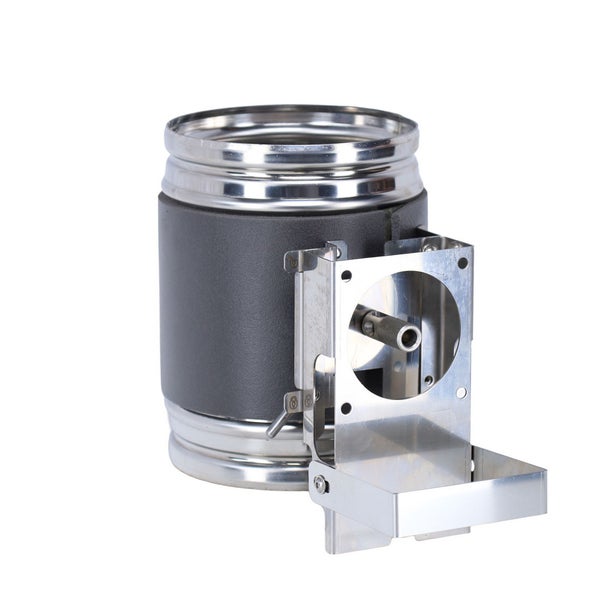 Wandrosette für Ofenrohr mit integrierter Halterung aus Metall