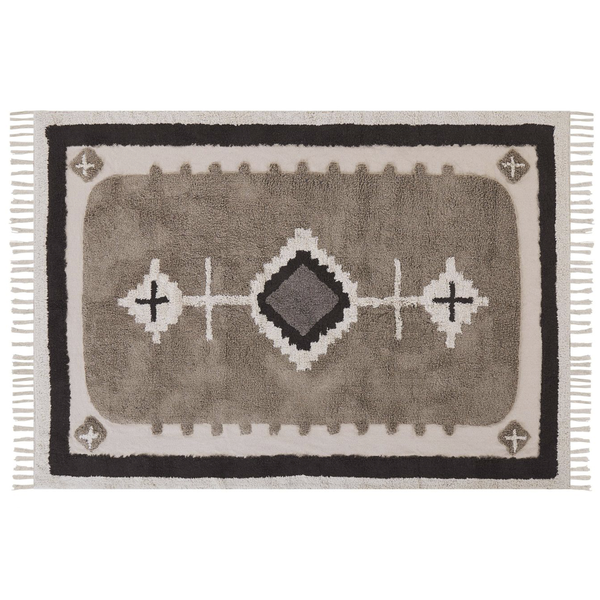 Teppich GEYVE Beige 160 x 230 cm Baumwolle