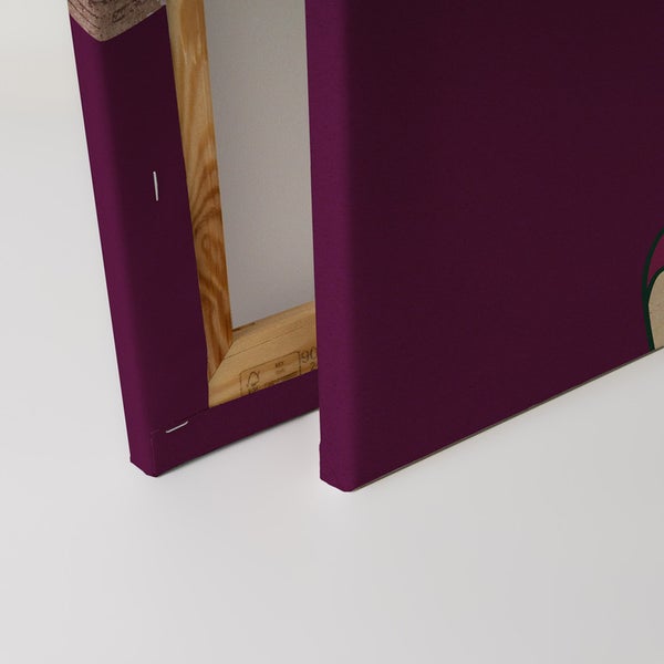 Detailansicht einer Leinwand mit Holzrahmen