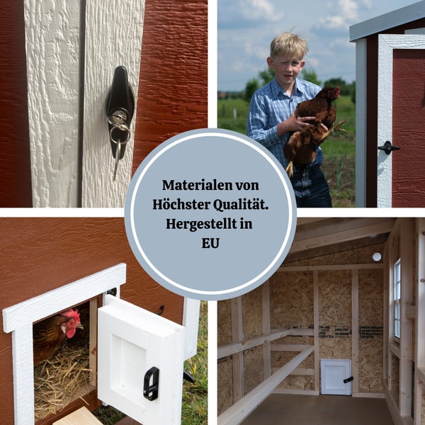 Hühnerstall Mitte EZ Chicken Home  1,68m²  127 x 133 x 158 cm Grau hergestellt in EU