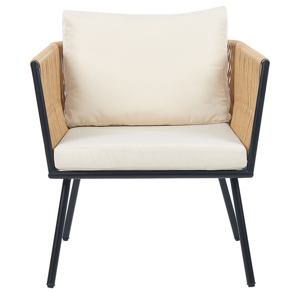 Gartensessel mit Rattan-Optik und Sitzkissen