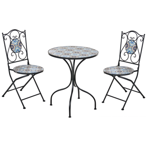 Gartentischgruppe mit zwei Stühlen und einem Tisch