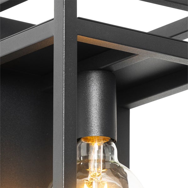 Industrielle Wandleuchte schwarz mit Gestell - Cage Rack