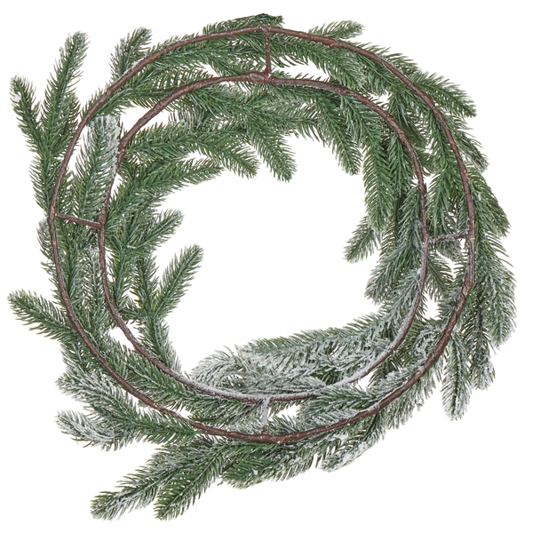 Schneebedeckter Weihnachtskranz LED ALBINI Grün 45 cm