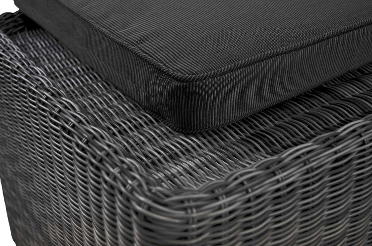 Polyrattan Hocker Gartenhocker schwarz inkl. Auflage hochwertiges Geflecht
