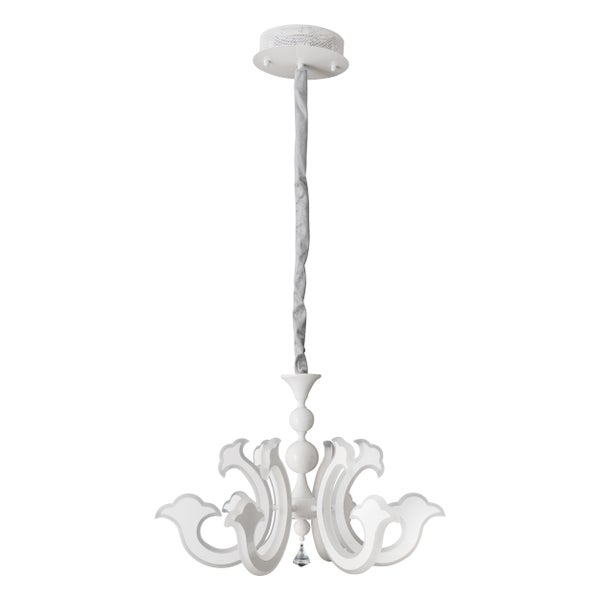 Weiße LED-Hängeleuchte mit Kristallanhänger