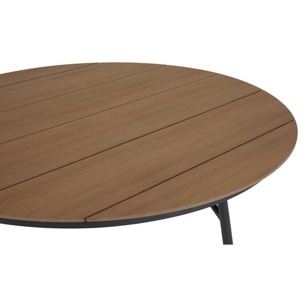 Dan Gartentisch Ø178cm schwarz,Teak dekor. 178 X 178 X 75 cm