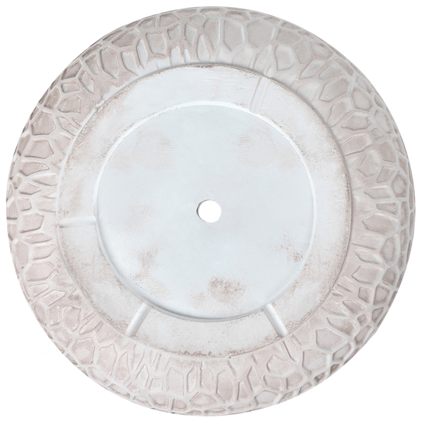 Unterseite eines Pflanzentopfes