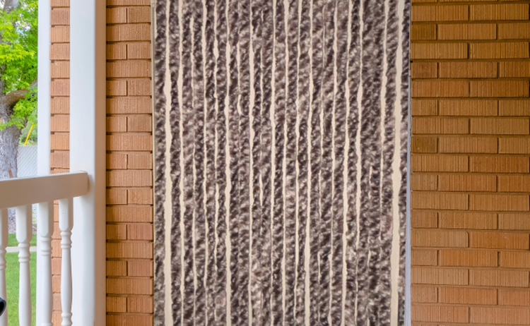 Fliegenvorhang Katzenschwanz-Fliegenvorhänge Katzenschwanz Braun-grau-weiß meliert - 90cm x 220cm