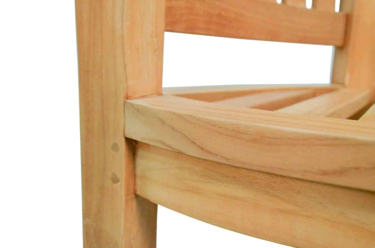 Gartensessel Bananensessel Teak Stuhl Holz Balkon Terrasse Wintergarten und Garten geschwungen wetterfest premium