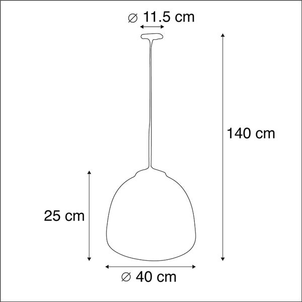 Industrielle Hängelampe braun 40 cm - Hoodi