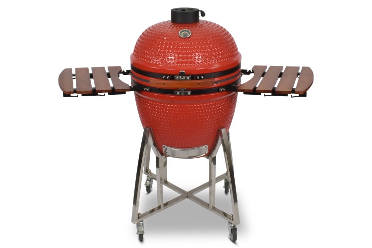 Kamado CL-23,5 Profi Keramik Grill Rot, Grilldurchmesser 60cm, Grillrostdurchmesser 51,5cm, BBQ Grillei Holzkohlegrill Grill Keramikgrill