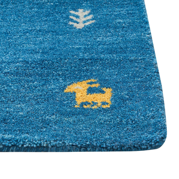 Teppich CALTI Dunkelblau 160 x 230 cm Wolle Gabbeh