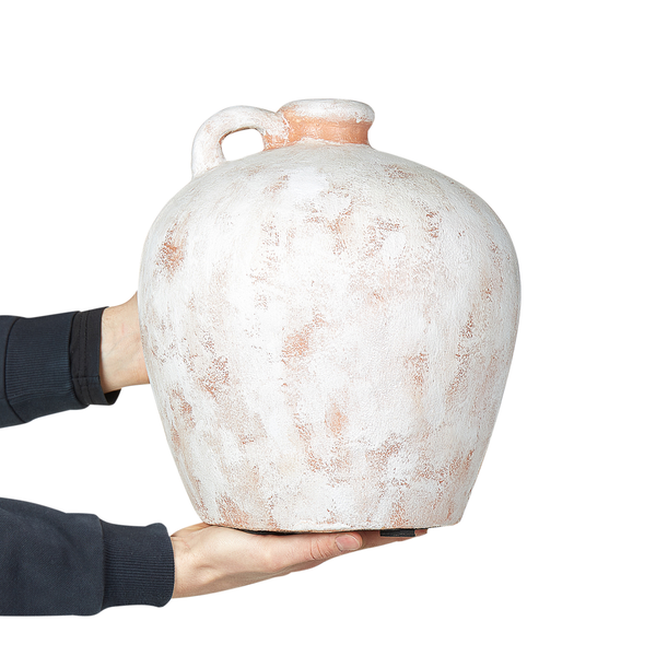 Dekovase IPOH Keramik 30 cm Cremeweiß