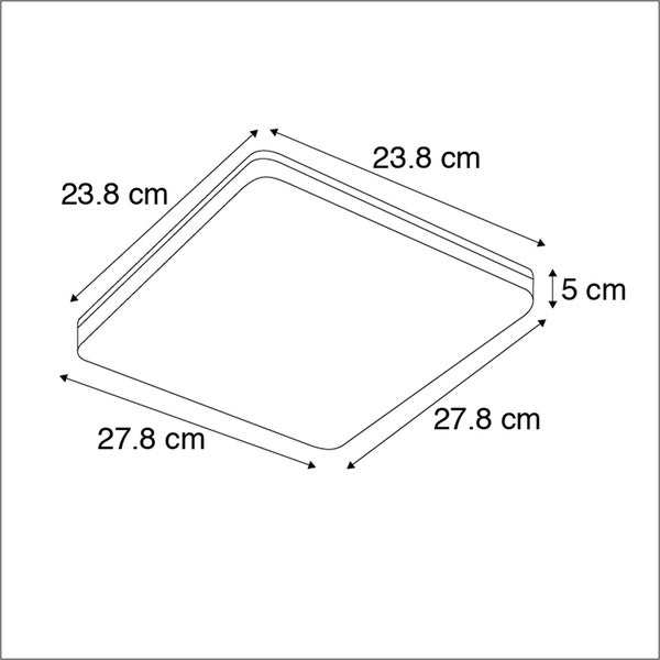 Moderne Deckenleuchte quadratisch inkl. LED - Plater