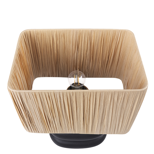 Tischleuchte mit quadratischem Lampenschirm und Leuchtmittel