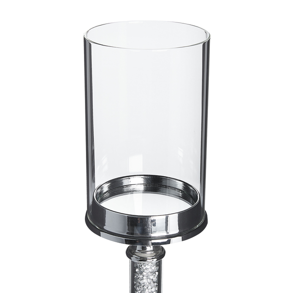 Kerzenständer mit Glasaufsatz und Kristallfuß
