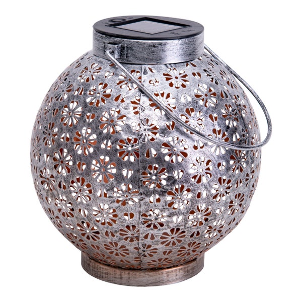 LED Deko-Solarleuchte L/B: 18cm silber