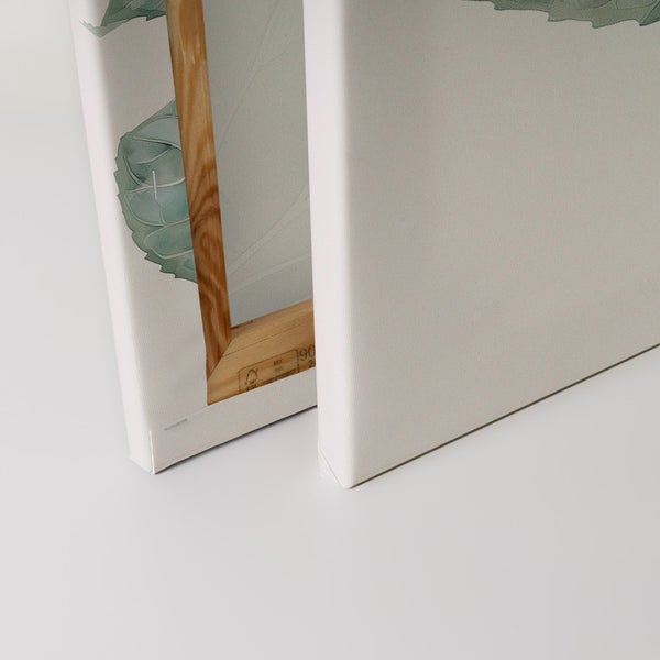 Detailansicht einer Leinwand mit Holzkeilrahmen