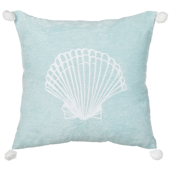 Dekokissen 2er Set LEATHESIA Samtstoff 45 x 45 cm Hellblau Abstraktes Muster