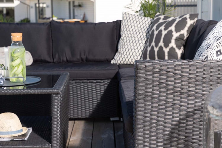 Haiti Lounge-Set 4 Teile schwarz. 70 X 70 X 44 cm