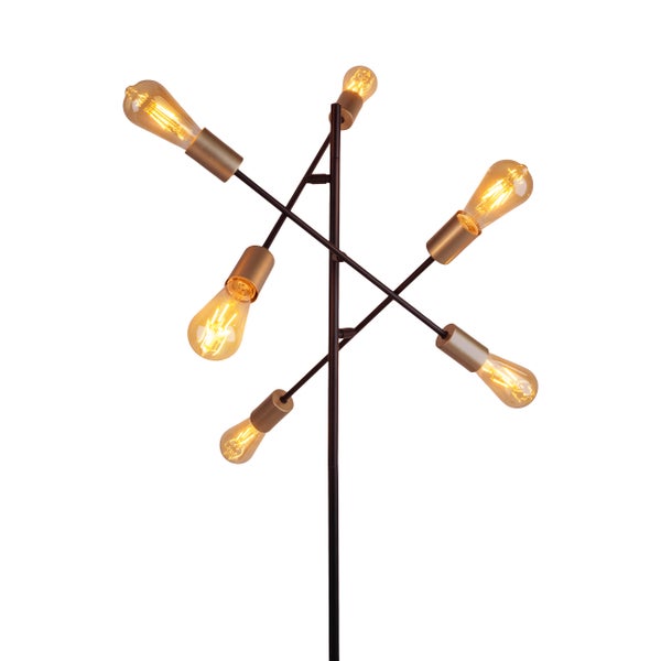 Stehlampe mit sechs Leuchten im Retro-Stil